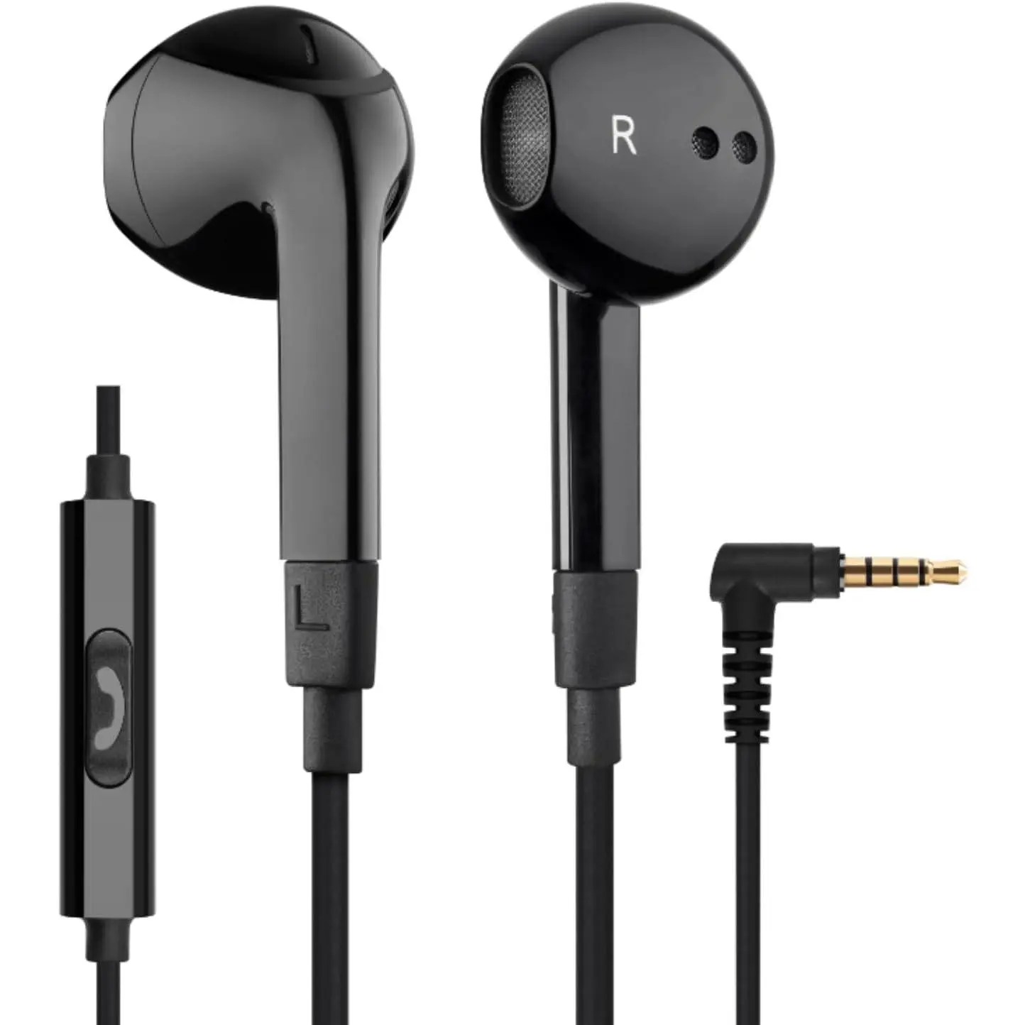 F-HPS23 Wired In-Ear Headset Earbuds with 3.5 mm Jack, Thermoplastic Elastomer (TPE) 4.2ft/1.3m Discreet Wires, Microphone, Noise Isolation, No Battery Issues, Lightning Cable, Compatible with Mobile Phones (iPhone, Samsung), Computers, for Students, Volu