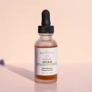 beautimate Hyah Serum 2% Hyaluronic Acid with Hibiscus Flower Extract All Natural Microneedling Serum Made in the USA