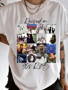 Raised On 90s R&B Album Music Artists T-shirt, 90s Vintage retro Graphic Streetwear