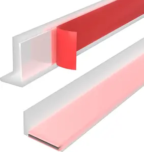 Shower Threshold Water Dam Guard Self-Adhesive Silicone Waterproof Barrier Leak-Proof Flexible Easy Installation Customizable Length for Showers Bathtubs Sinks Countertops