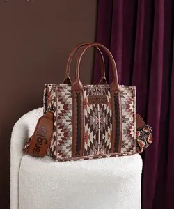 Wrangler All-Over Aztec Print Canvas Tote Bag BROWN WG2213-8120SBR