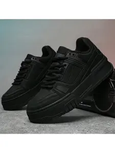 Men's Fashion Casual Shoes Wave Texture Thick Sole Sneakers, Trendy Street Style Skateboard Shoes, All Season Daily Wear