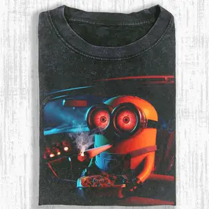 Minions Car Party And High Smok Graphic T-Shirt, Retro Minion Design, Cool Minion Vibes Shirt, Unisex Trendy Apparel