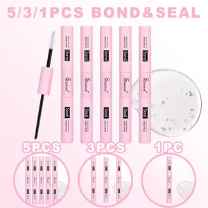 SEEUI 5Pcs Bond & Seal, DIY Lash Clusters Glue, Eyelash Adhesive, Stock up Set, Large Capacity 2 in 1 Bond and Seal, Long Lasting Lash Bond DIY Lash Extension, for Beginner, Waterproof, DIY Eyelash Extensions, Eyelash Bonding Tools