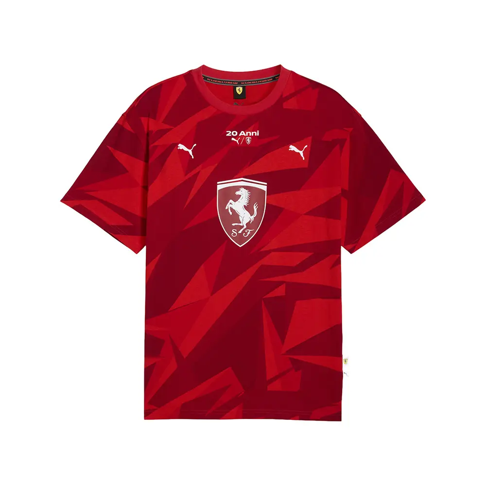 PUMA Mens Scuderia Ferrari 20 Years Of Red Crew Neck Short Sleeve Casual Tops Casual - Red