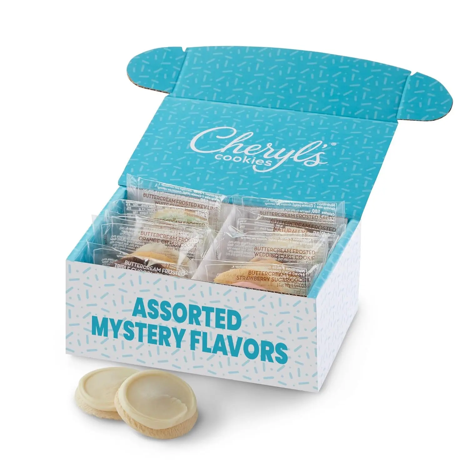 Cheryl's Cookies Cookie Gift Box with 12 Assorted Buttercream Frosted Sugar Cookies Individually Wrapped Handmade Gourmet Treat Gift for Birthday Family Friends
