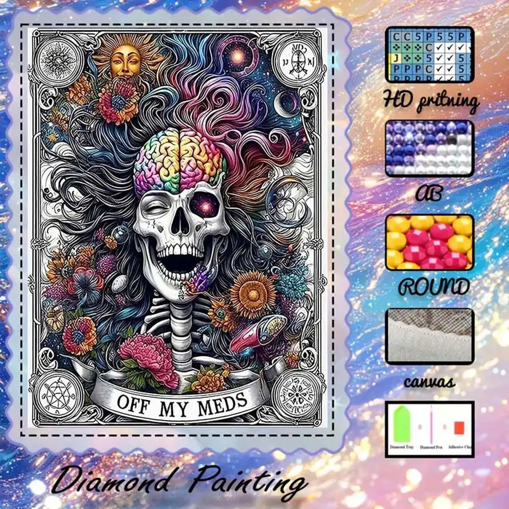 DIY 5D flocking diamond painting kit, AB rhinestones, crystal rhinestones, brain, flower, universe diamond embroidery, Stylish Embroidery, diamond art set, Crafts, wall decor, gift for family, lovers, friends
