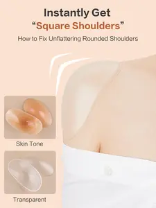Invisible Detachable Adhesive Silicone Shoulder Pad Instantly Transform Into Right Angled Shoulder for Women Shoulder Enhancer Soft Comfortable Clothes Accessory