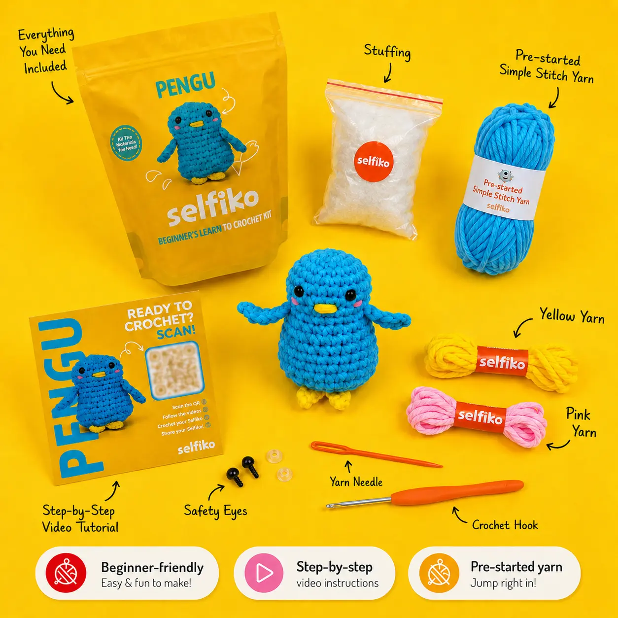 Pengu - Crochet Kit For Beginners