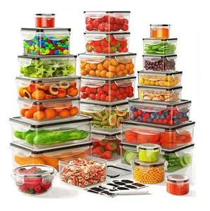 40/42/50/52 pcs Large Airtight Food Storage Containers & lids Reusable Leak-Proof Stackable BPA-Free Snacbox Containers, Kitchen, Utensils Meal Prep Organiser