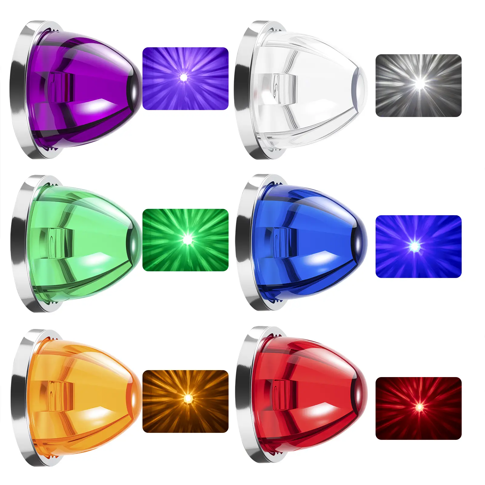 1Pc Watermelon Light Cap Turn Signal Marker Lights Underglow Lights  Compatible with Freightliner Kenworth Peterbilt Trucks