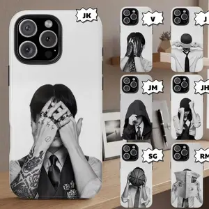 Vintage Bangtan iPhone Case, Retro Black & White Aesthetic Phone Case World Tour 2026 Compatible with iPhone X, 11, 12, 13, 14, 15, 16, 17 Series & Galaxy Series