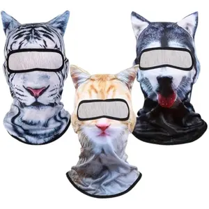 3Pcs Cat Ski Mask,3D Cat Shiesty Face Balaclava with Ears,Funny Ski Mask,Windproof & Breathable for Skiing,Cycling,Music Festivals,Halloween Parties