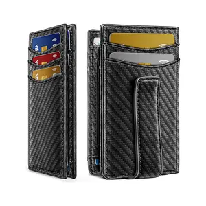 Men's Minimalist Magnetic Wallet - Large-Capacity Card Holder with Dollar Bill Storage