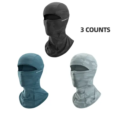 ROCKBROS 3-Pack Unisex Balaclava Sun Shield Face Mask - Cooling, UV Protection, Breathable, Elastic, Dust/Sand Block, Motorcycle Accessory, Adult Helmet Liner, Christmas Gift for Him, One Size Summer Sports Cover for Hunting, Trekking,outdoorfun