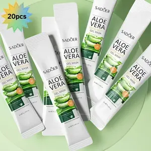 20pcs Aloe Vera Gel Face Mask, Moisturizing & Brightening, No Rinse, Travel-Friendly, Gentle & Non-Irritating, Ideal Skincare