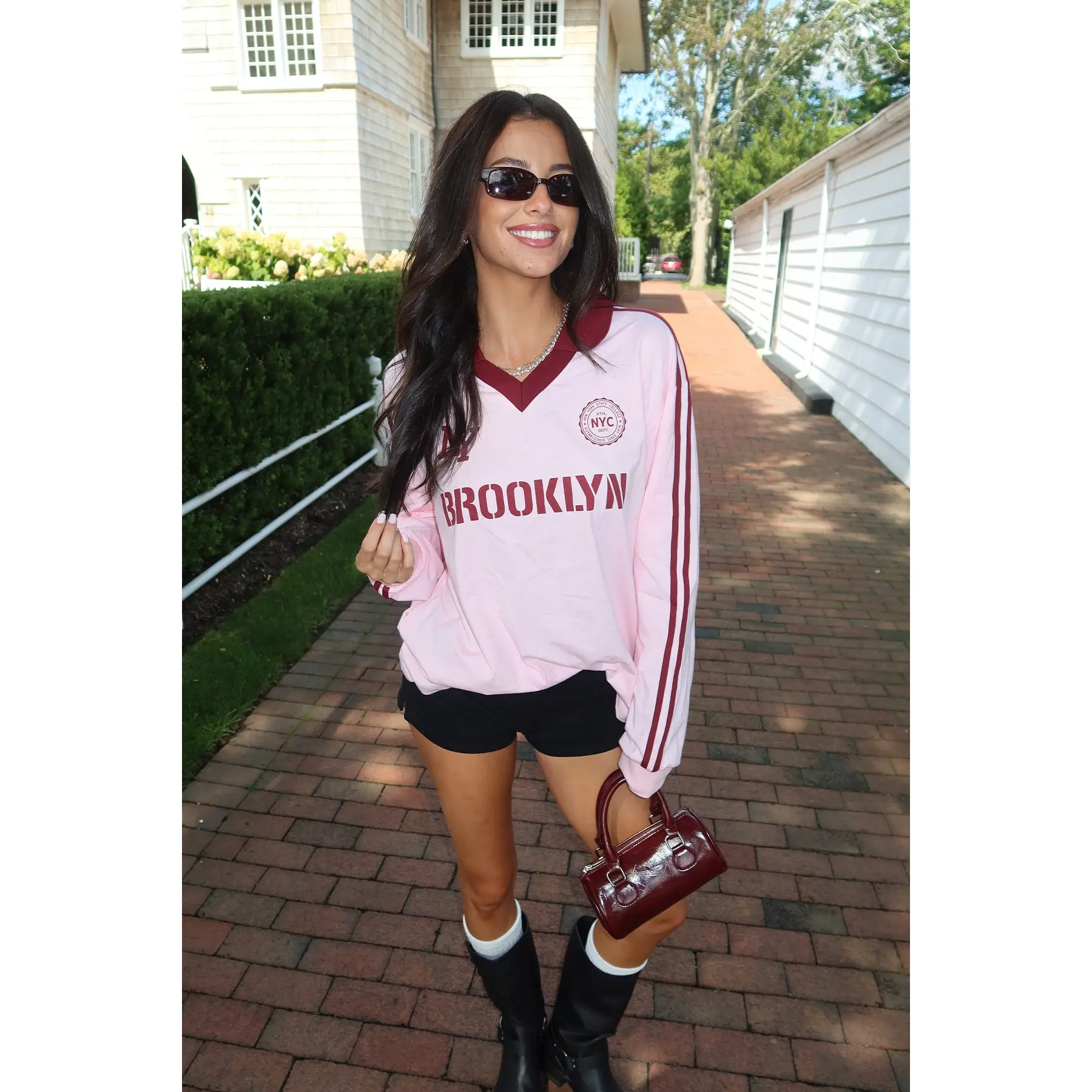 Brooklyn Contrast Oversized Rugby Shirt Brooklyn Contrast Oversized Rugby Shirt