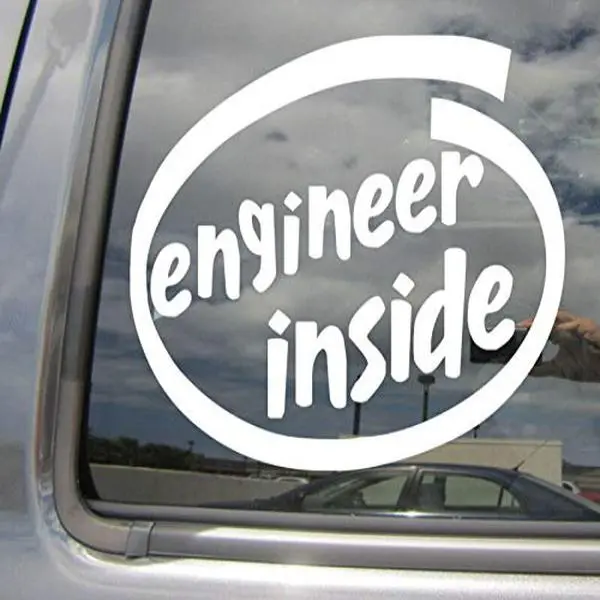 Tamengi Engineer Inside - Engineering Civil Mechanic Car Vinyl Decal Sticker