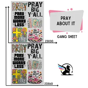 Pray About It  | Premade DTF Transfer Gang Sheet For Graphic Tees