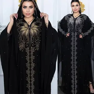 Curvy Modest Fashion - Elegant Floor-Length Abaya Dress for Women, Luxury Fabric & Eid Outfit