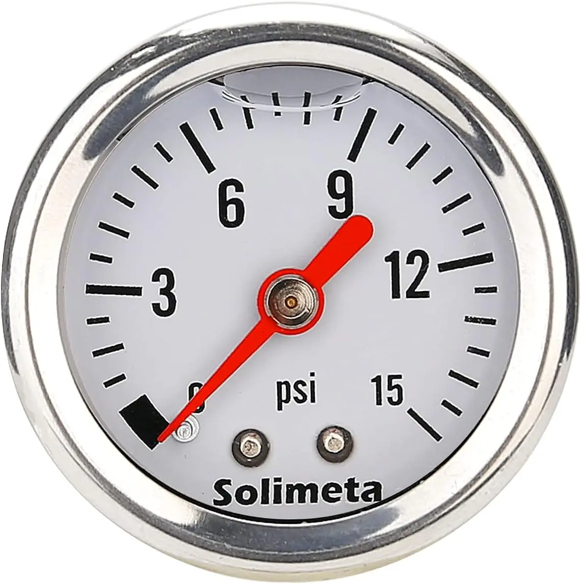 1.5" Dial Size Oil Filled 1/8 NPT Inline Fuel Pressure Gauge 304 Stainless Steel Case 0-15Psi Accuracy +/-3-2-3%