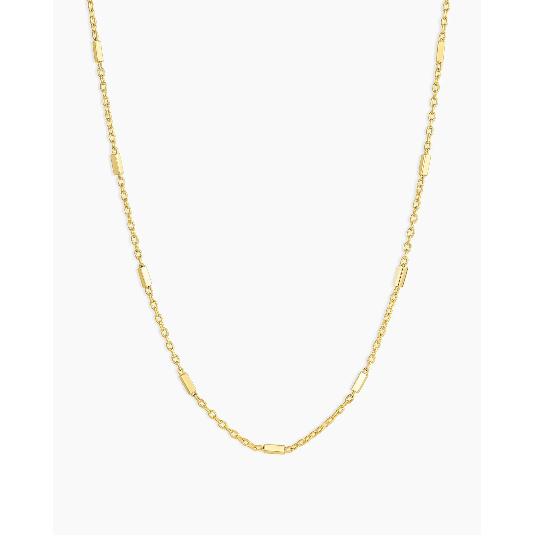 gorjana – Tatum Necklace – Silver or 18K Gold-Plated Bar Chain Necklace – Minimalist & Timeless Jewelry for Everyday Layering