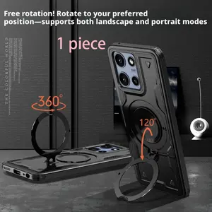 Shockproof Hybrid Soft TPU Hard PC Magnetic Phone Case with Metal Ring Holder Kickstand for Motorola Moto G Stylus 5G 2026 G Power 5G Edge 60 Fusion