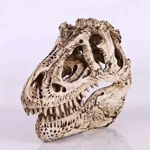 Resin Tyrannosaurus Rex Skull Fossil Replica, Resin Sculptures, Unique Home Decor Desk Ornament for Dinosaur Lovers, Ideal Decoration Gift for Christmas Halloween & Thanksgiving
