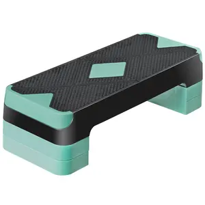 Answer E 27.3 inch Aerobic Step Platform Muscle Exercise with 4 Risers Home Gym Stepper Green