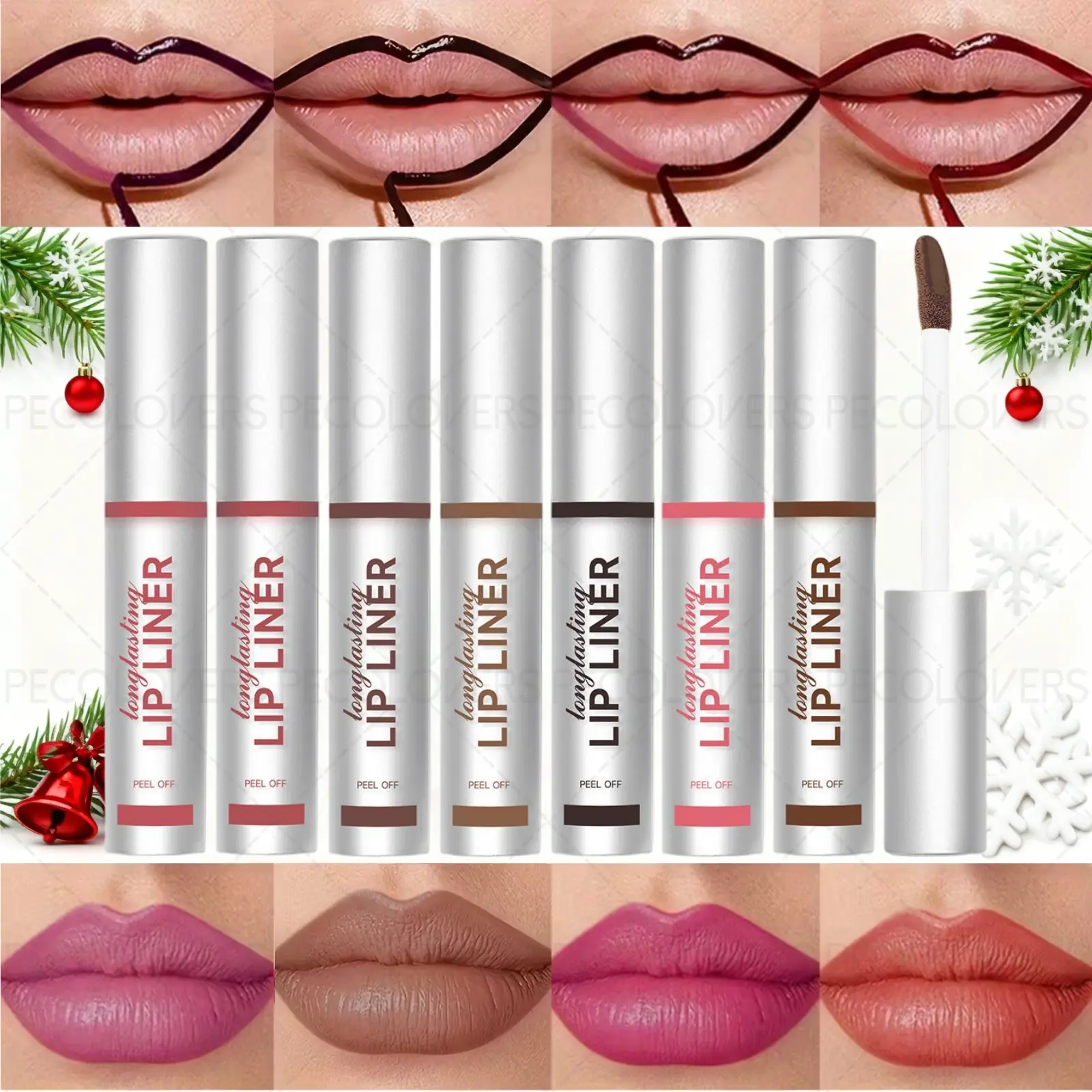 1PC Thin, Highly Pigmented, Buildable, Easy To Apply, Moisturizing, Velvet Matte Peel-off Lip Liner and Lip Gloss, Portable Travel Makeup, Christmas Gift