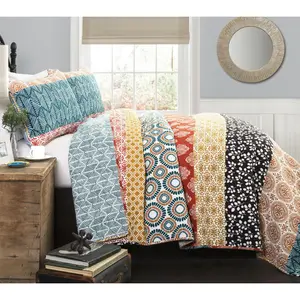 Bohemian Stripe 3-Piece King Quilt Set by Lushecor