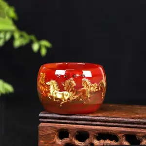 Teacups Glass Cups Hot Stamped Floral Designs Household Items Fine Tea Cups Jade Porcelain Master's Cup Tea Sets Handcrafted Jianzhan Traditional Chinese Porcelain Elegant Gift