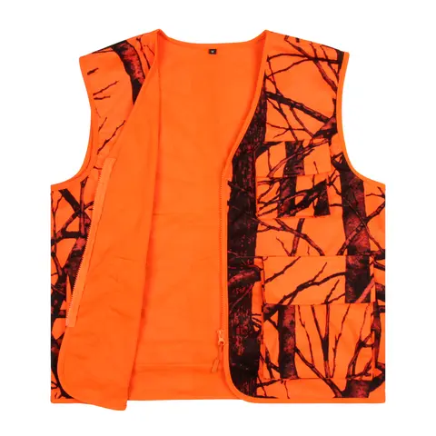 Men's Blaze Orange Lightweight Vest with Pocket, Outdoor Vests for Deer Hunting