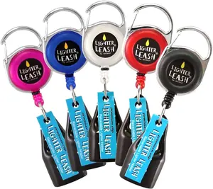 Retractable Original Lighter Holder Assorted Color 2pk CHROME SERIES