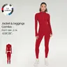GLOWMODE 2PCS Slim-It BBL Jacket and 24" & 28” Crossover Yoga Leggings Daily Set TikTokShopBlackFriday