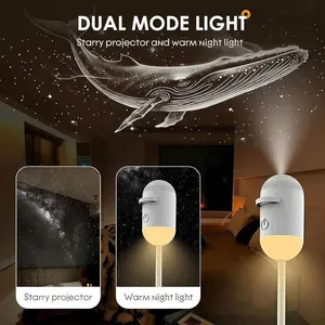 2-in-1 USB Projector Night Light: 1800 Lumen, 1080P HD, 6 Slides – Sleep Aid, Travel, Surprise Gift