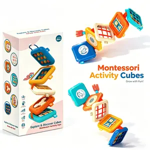 Montessori Busy Board, Travel Sensory Toy for 1-3 Years Old Toddlers, Quiet Activity Board for Car Airplane, Early Learning Educational Gift for Boys Girls, Easter Basket & Christmas Stocking Stuffers