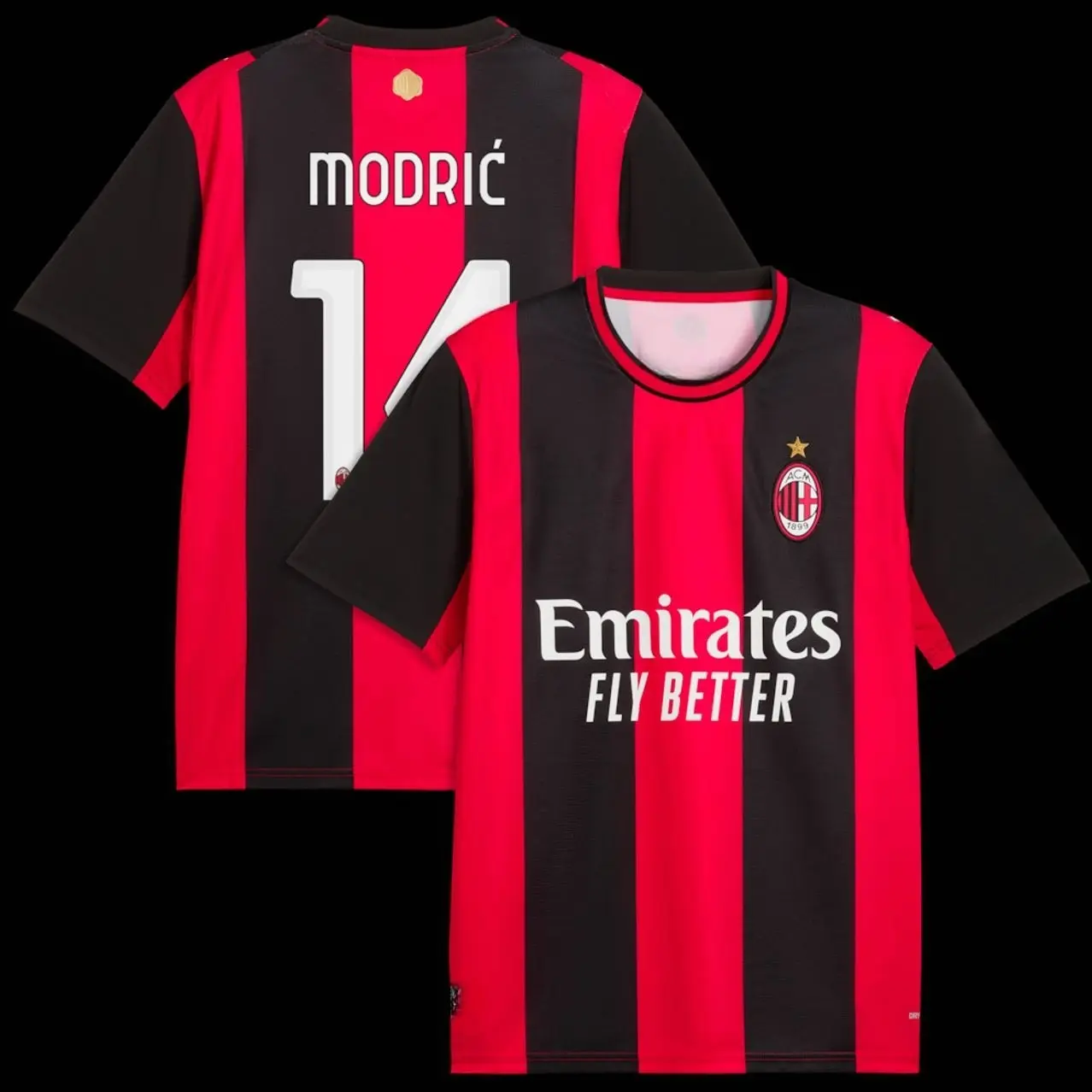 Unisex Soccer Jersey Luka Modrić AC Milan Personalized 2026/27 Home Replica Jersey - Black/Red