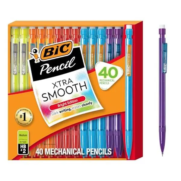 BIC Xtra Smooth Bright Edition Mechanical Pencils, 0.7 mm Medium Point, Bulk School Supplies for Students and Teachers, 40-Count Pack