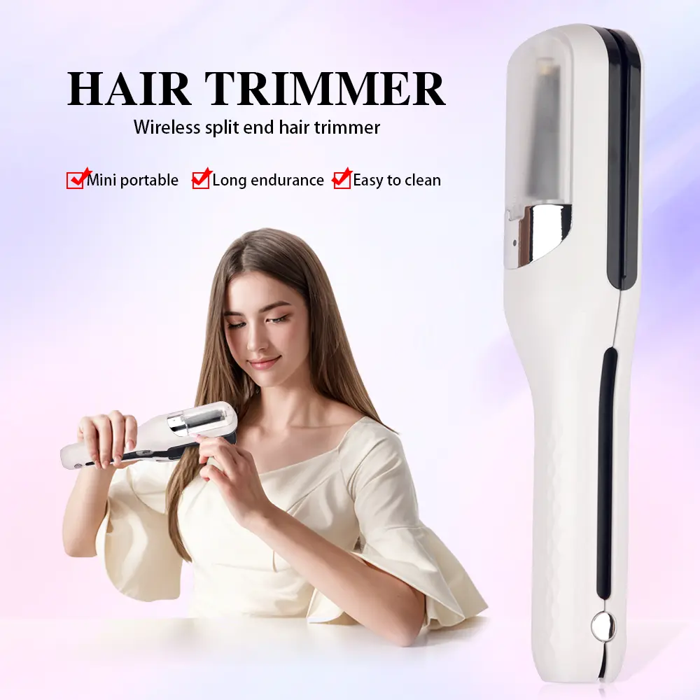 USB Rechargeable Automatic Hair Trimmer, Wireless Cordless Typ-C Hair Clipper for Split Ends, Portable Travel Compact Easy to Clean Fast Charging Hair Groomer Gift Idea