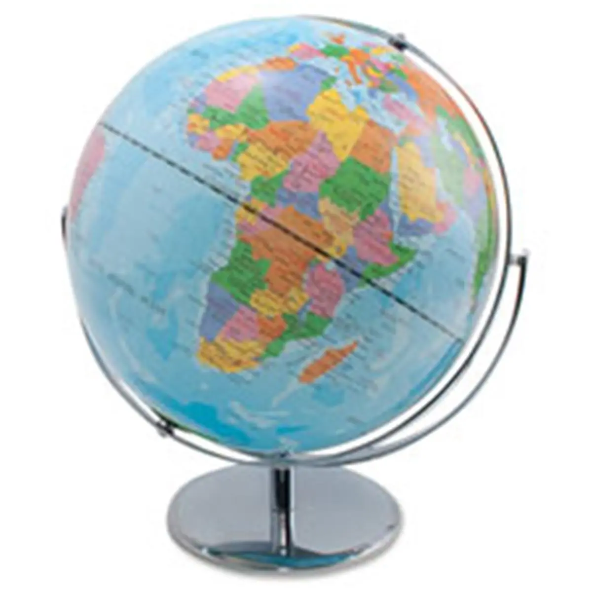 Globe 12x16x13 in. World Globe - Blue Oceans, Silver Base, Bright Colors, Full Meridian, Raised Relief, Freely Rotating, Educational Classroom Supplies for Office & School Use, Geography, Bright Contrasting Colors, 12" Political World Globe, Raised Relief