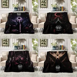 Print In USA Sleep Token Pattern Flannel Throw Blanket, Soft Warm Lightweight Blanket for Sofa Bedroom Dorm Couch Office Car Travel, Cozy Nap Blanket for Men Women Adults Boys Girls, Birthday Mother's Day Gift for Sleep Token Fans