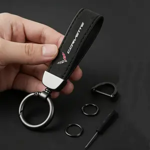 1pcs Leather Car Styling Badge Pendant 4s Shop Gifts Auto keychain for Corvette C1 C2 C3 C4 C5 C5 C6 C7 C6-R C8 Auto Accessories Keychain Charm