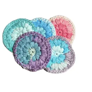 Reusable Cotton Facial Rounds Handmade Crochet - Colorful Handcrafted Rounds for Gentle Skincare Care