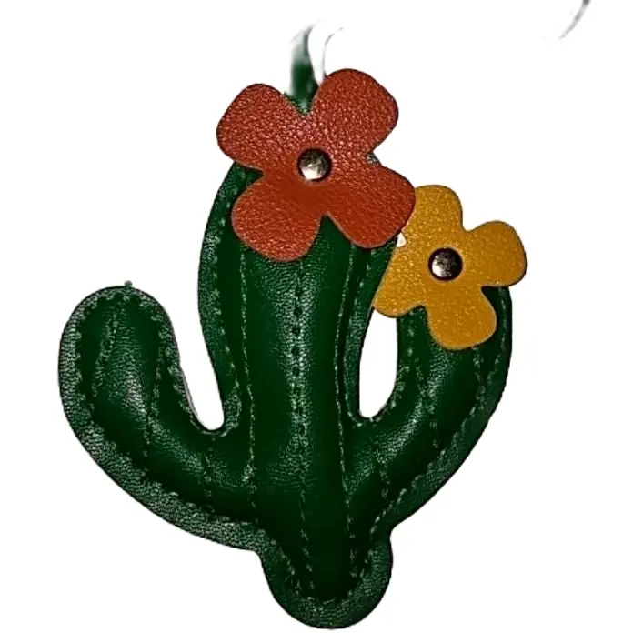 Blooming Cactus Keychain , Bag Clip , Phone Charm Accessory