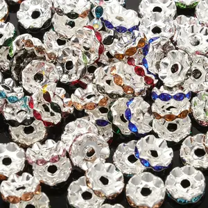 30pcs 12mm Mixed Color Rhinestone Spacer Beads for DIY Jewelry Making, Perfect for Bracelets Necklaces and Valentine's Gifts, Diy Beading Accessories