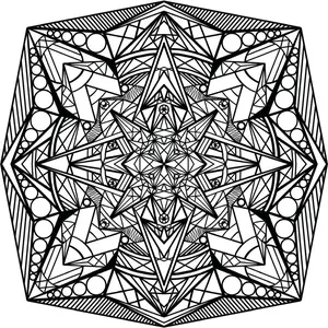 Unframed-ORIGINAL 11x17 GEOMETRIC MANDALA PRINT - Intricate Black and White Design for Wall Art and Home Decor