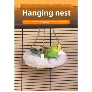 Breathable Soft Cotton Bird Nest Hanging Parrot Cage Hammock for Hamster Budgie Conure Lovebird Pet House Accessories Supplies Soft and Breathable for All Seasons