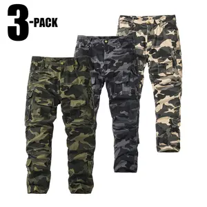 Men’s Camouflage Cargo Pants, 3-Pack — Multi-Color, Multiple Pockets, Tactical Straight-Leg Workwear Pants, Outdoor Wear, Durable Casual Cargo Pants fathersdaygift
