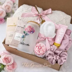 Taniri DivineBox Grace Box Self Care Gift Set for Women, Luxury Spa Gift Box with Cozy Essentials, Ready to Gift for Birthday, Bridesmaid, Mother’s Day, Thank You and Get Well Soon, Elegant Care Package for Her